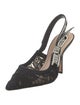 Christian Dior Mesh Embroidered Accent Slingback Pumps