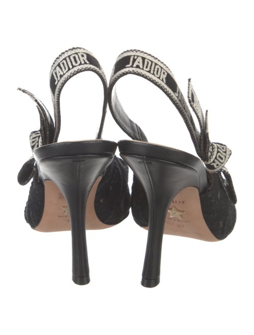 Christian Dior Mesh Embroidered Accent Slingback Pumps