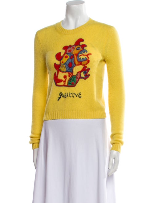 Christian Dior Cashmere Graphic Print Sweater