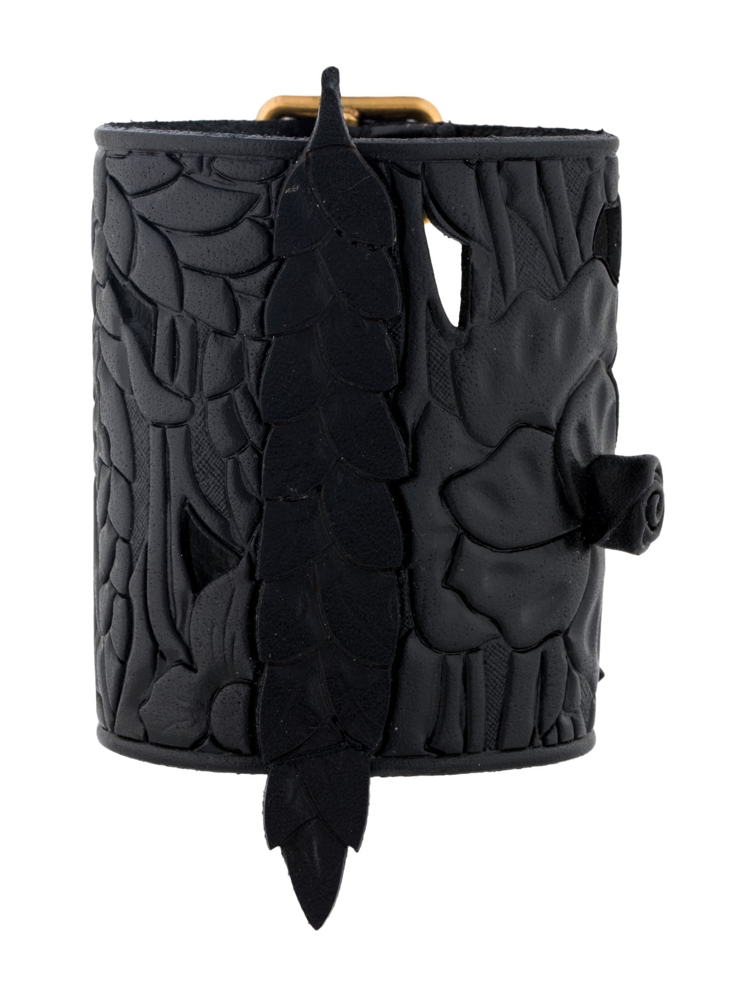 Christian Dior Leather Rose Flower Wrap Bracelet