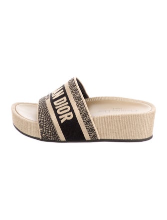 Christian Dior Canvas Printed Slides