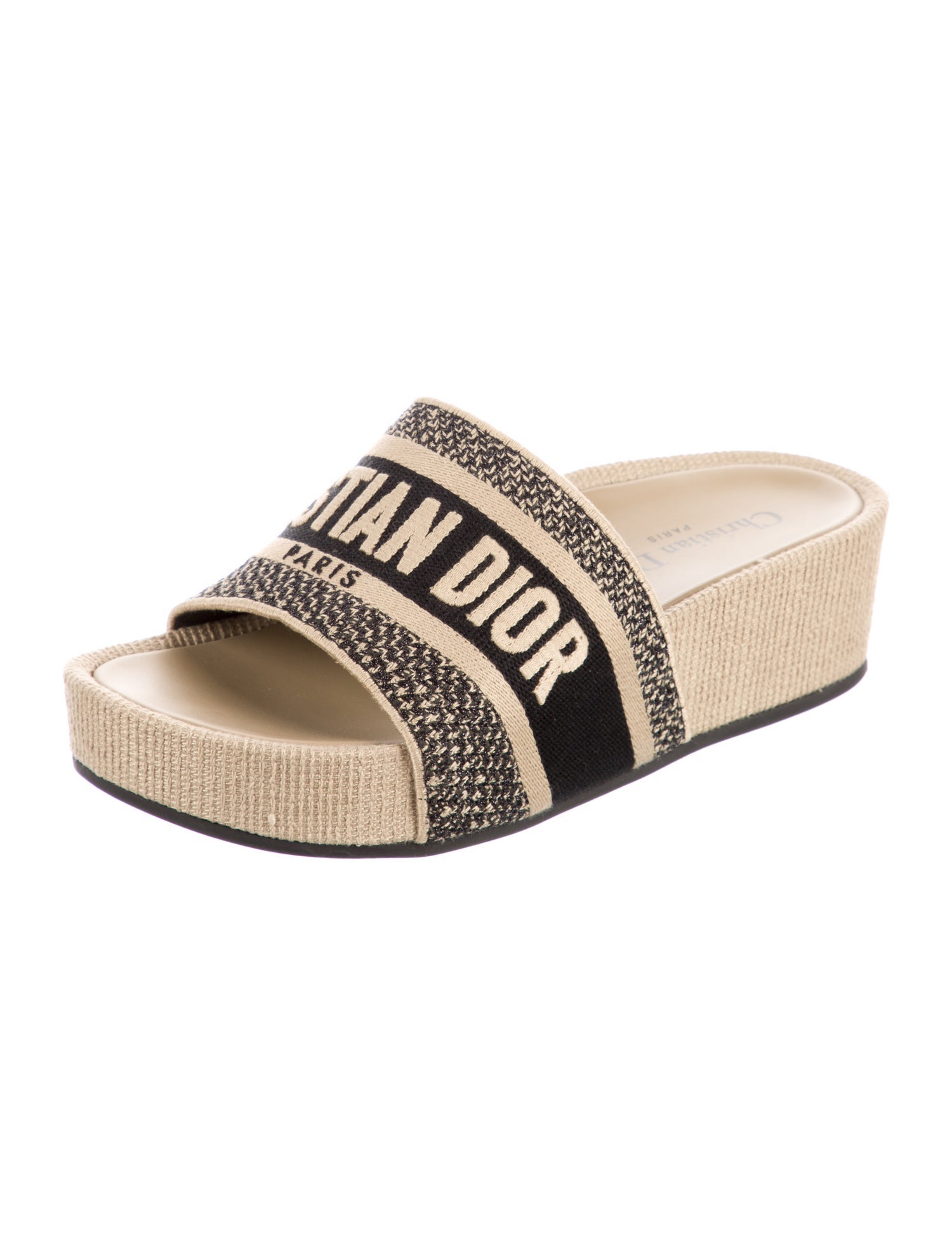 Christian Dior Canvas Printed Slides