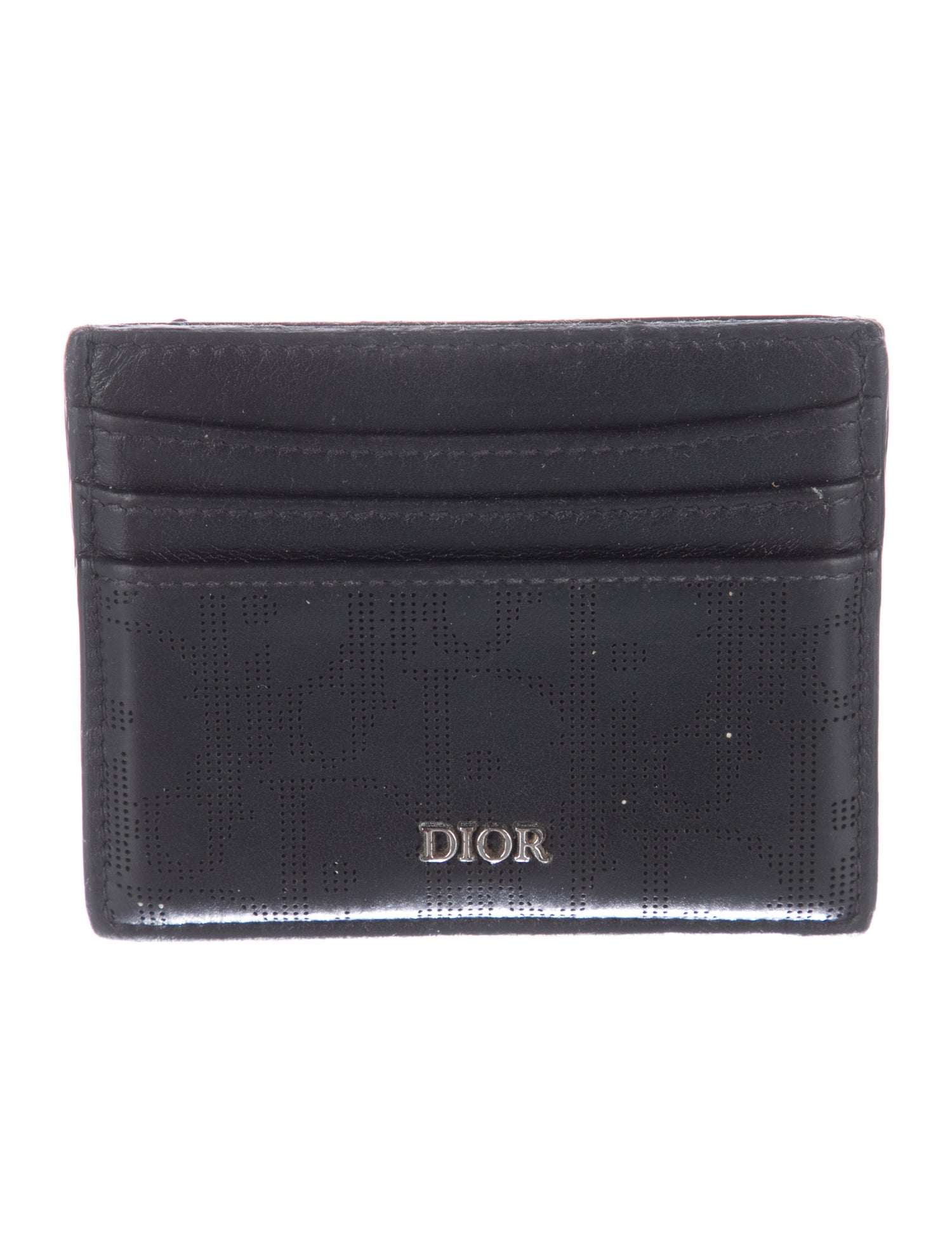 DIOR MEN Oblique Jacquard Leather Card Holder