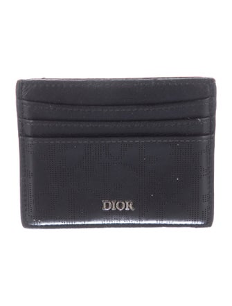 DIOR MEN Oblique Jacquard Leather Card Holder