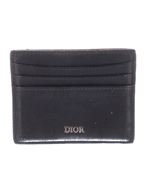 DIOR MEN Oblique Jacquard Leather Card Holder