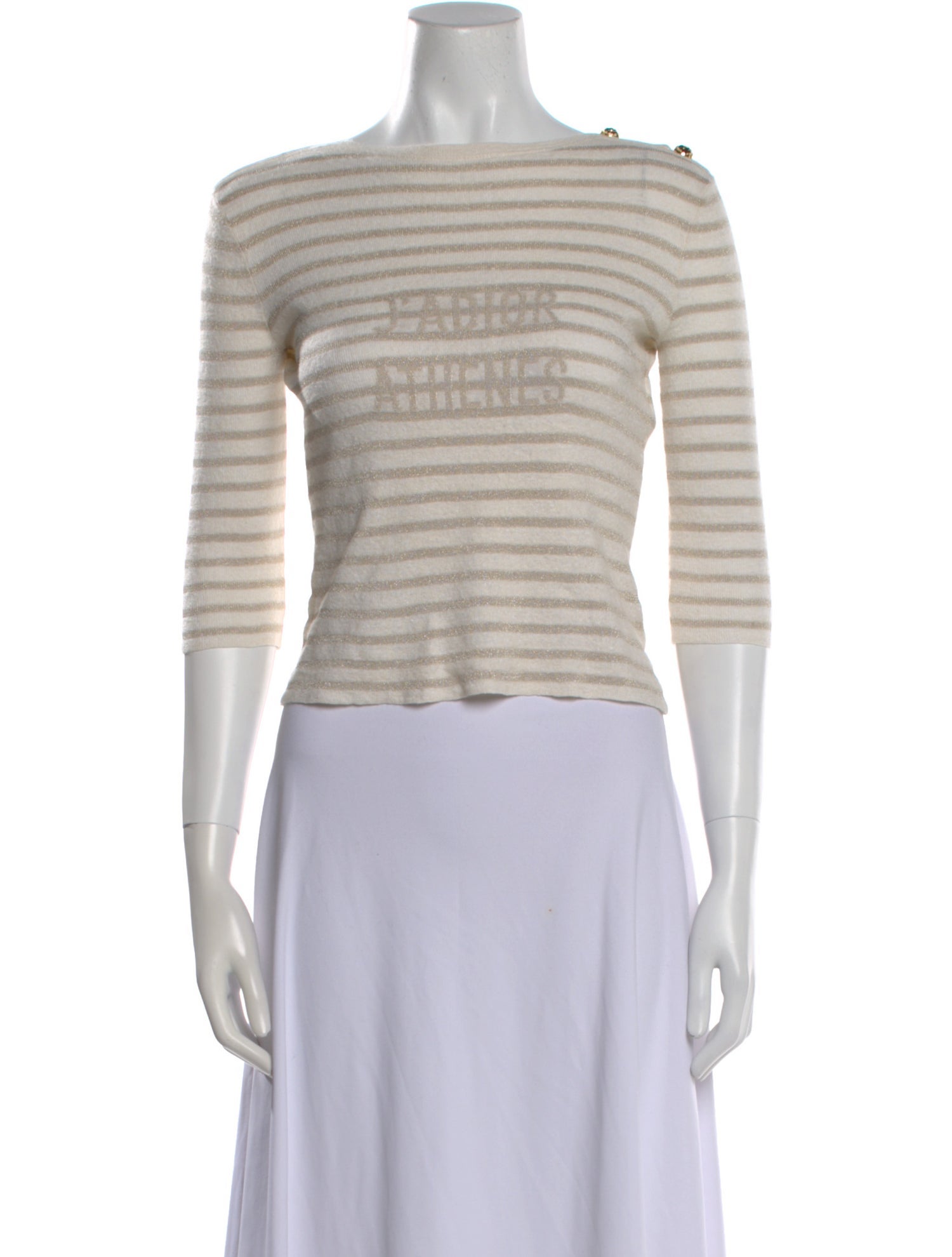Christian Dior Linen Striped Crop Top