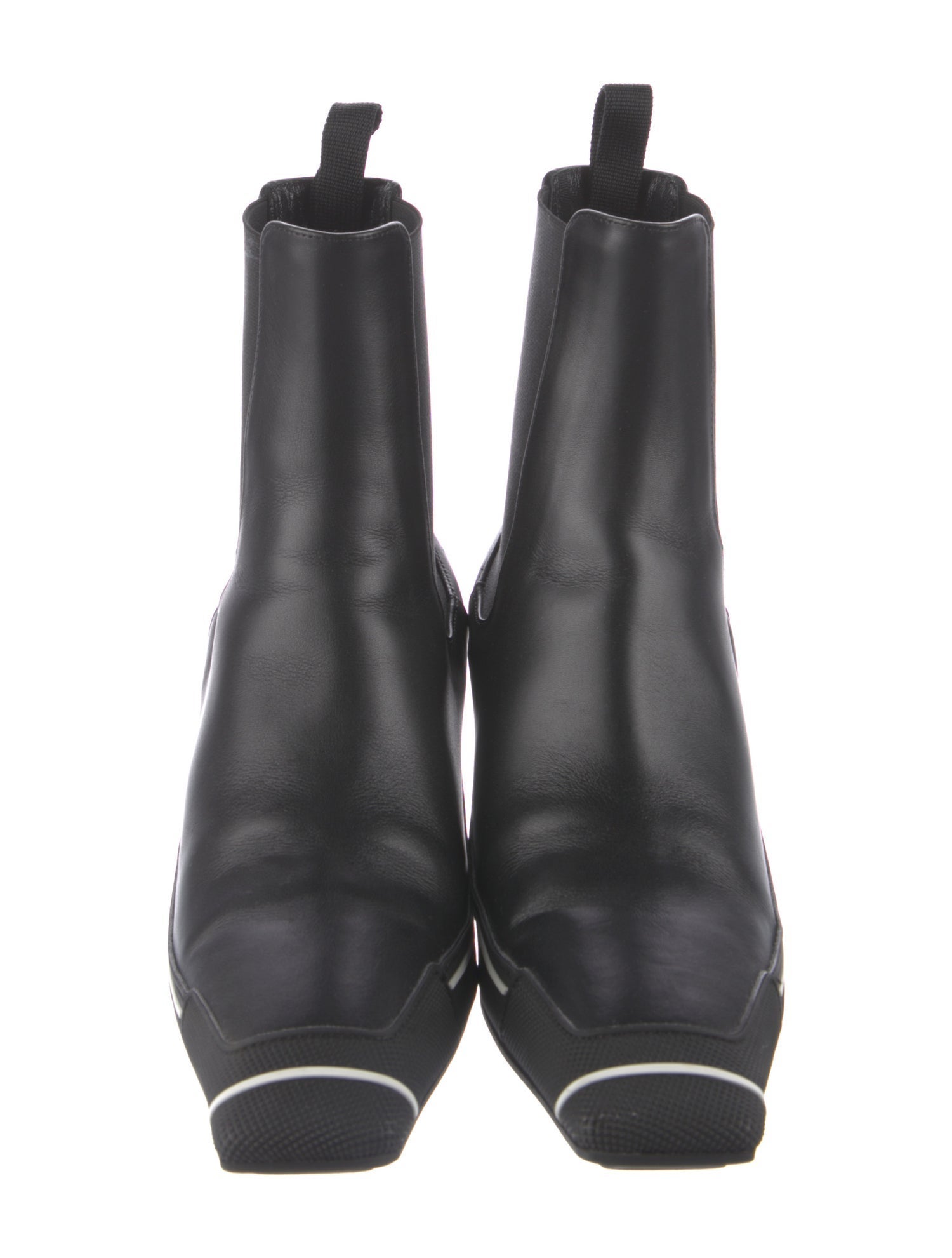 Christian Dior Leather Grosgrain Trim Chelsea Boots