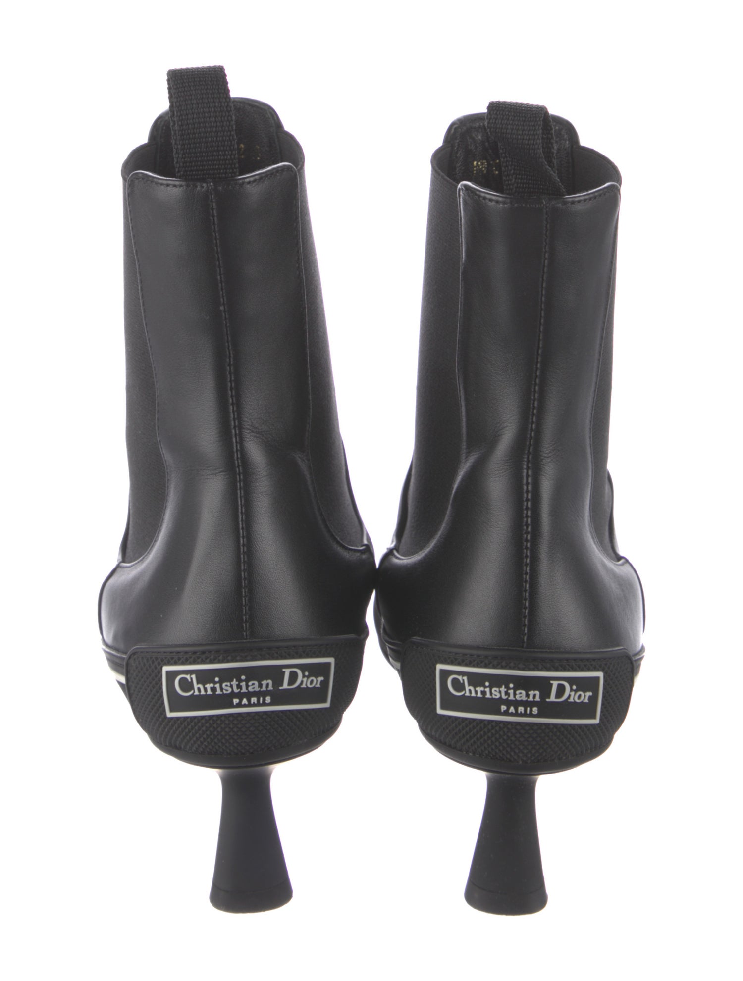 Christian Dior Leather Grosgrain Trim Chelsea Boots