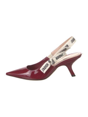 Christian Dior Patent Leather Printed Slingback Pumps