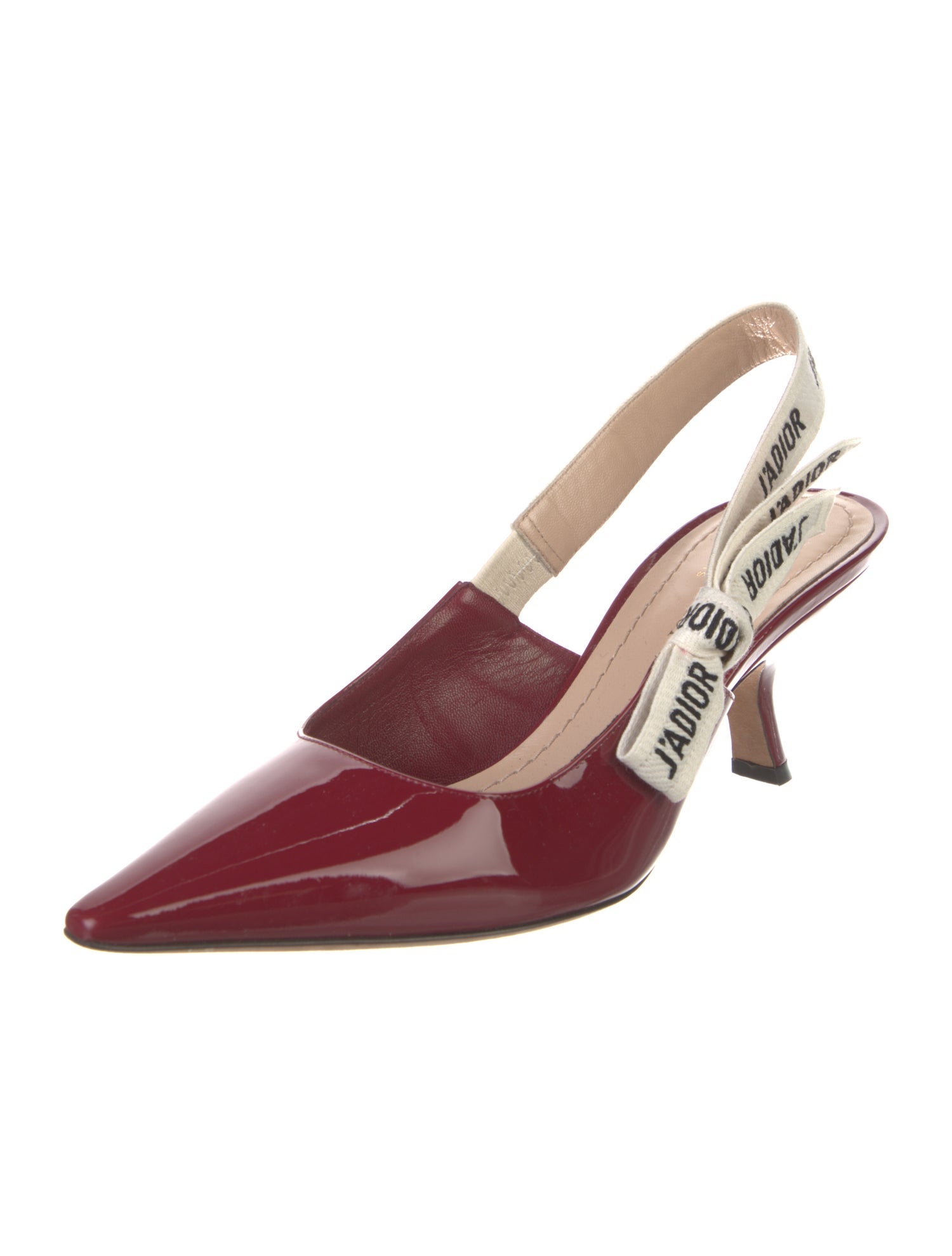 Christian Dior Patent Leather Printed Slingback Pumps