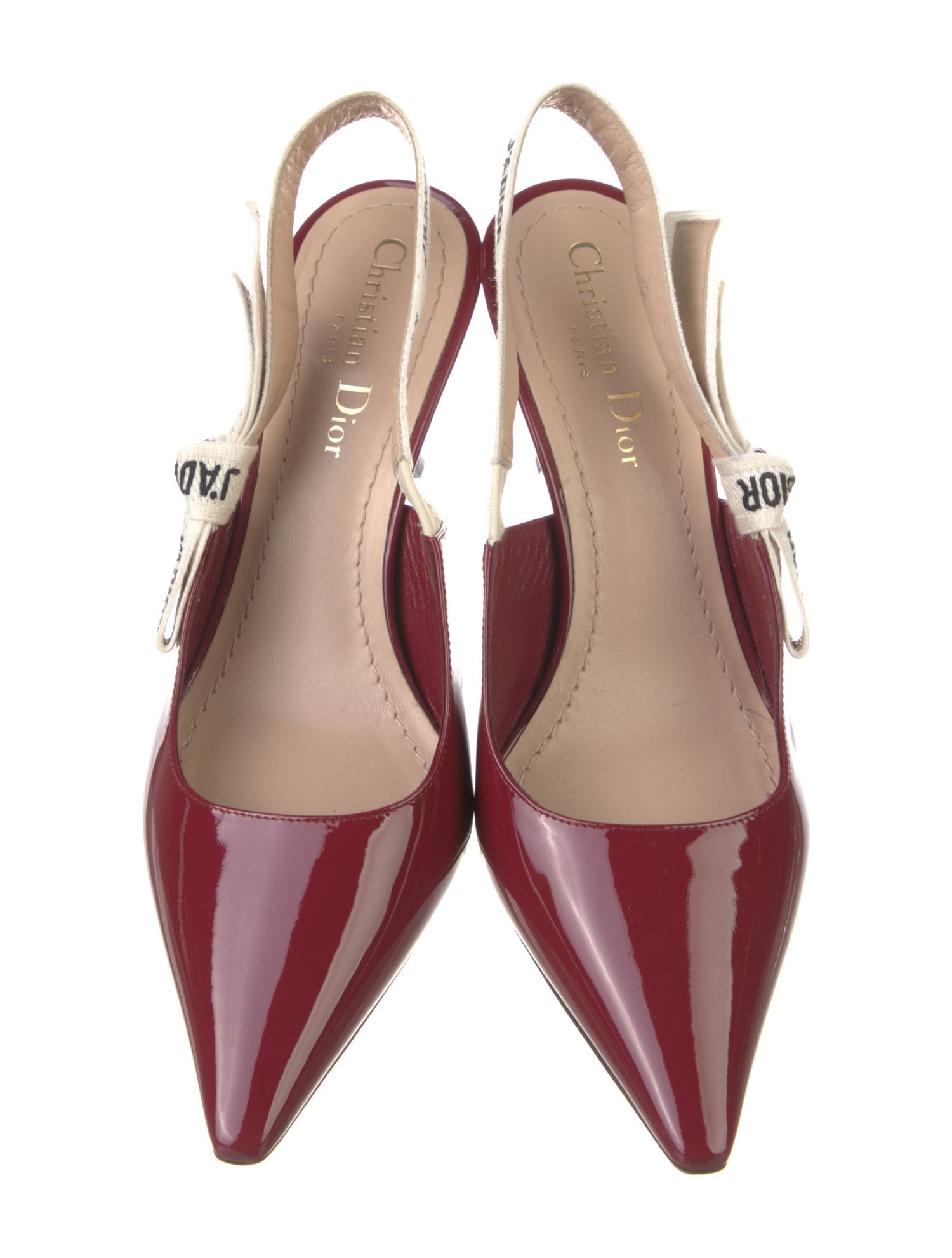 Christian Dior Patent Leather Printed Slingback Pumps