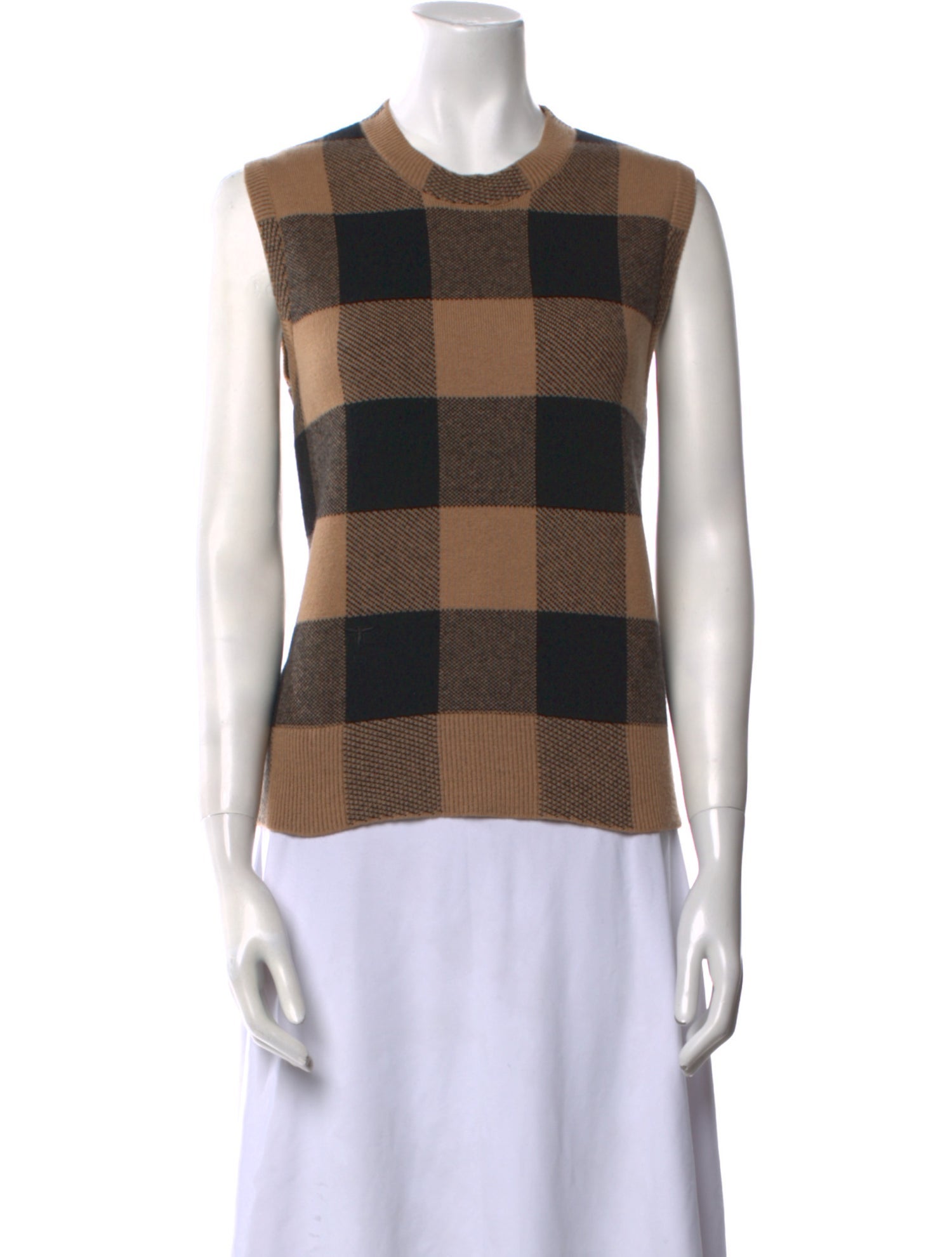 Christian Dior Cashmere Plaid Print Sweater