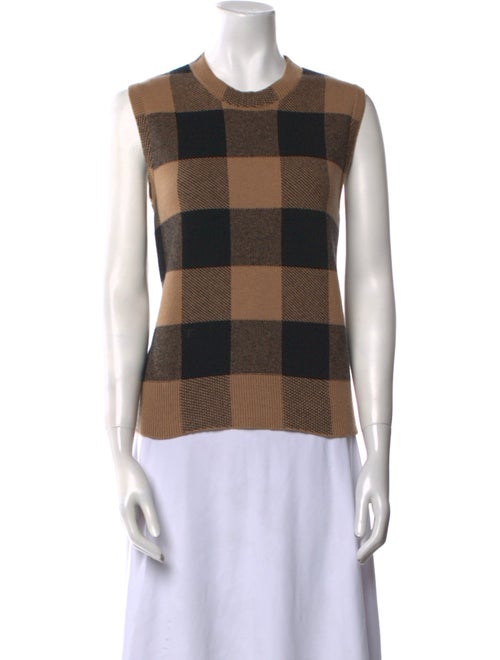 Christian Dior Cashmere Plaid Print Sweater