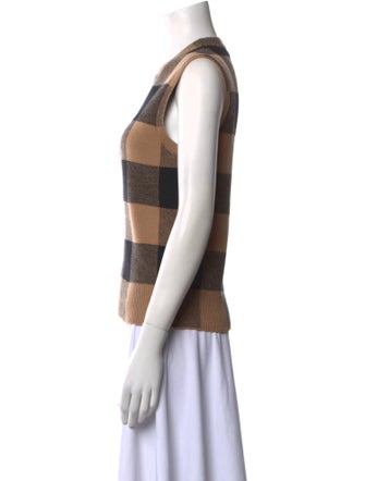 Christian Dior Cashmere Plaid Print Sweater