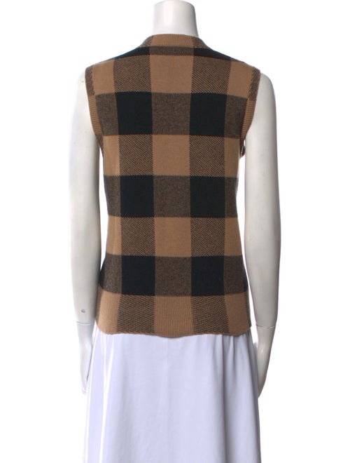 Christian Dior Cashmere Plaid Print Sweater