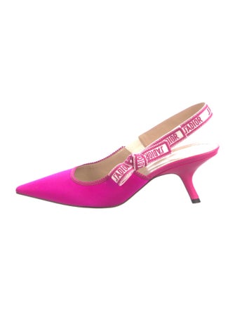 Christian Dior Satin Bow Accents Slingback Pumps