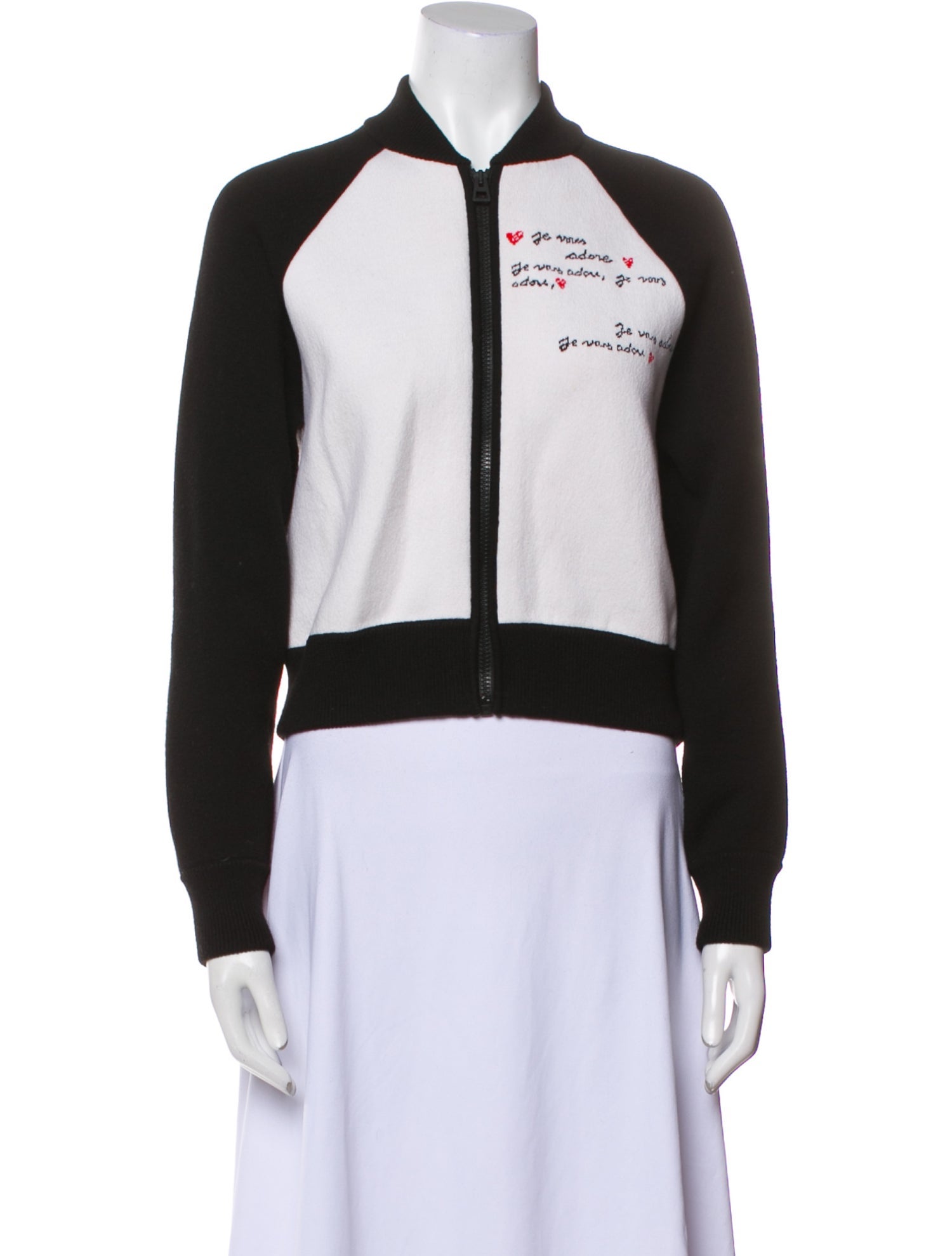 Christian Dior Cashmere Colorblock Pattern Bomber Jacket