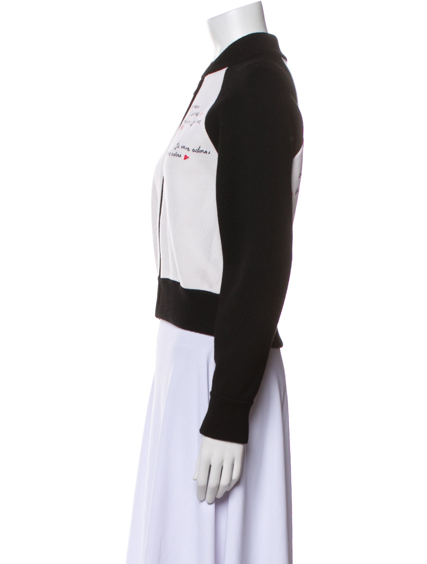 Christian Dior Cashmere Colorblock Pattern Bomber Jacket