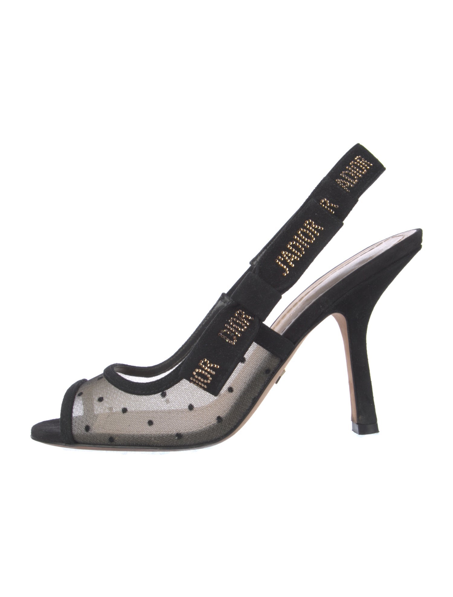 Christian Dior Mesh Printed Slingback Pumps