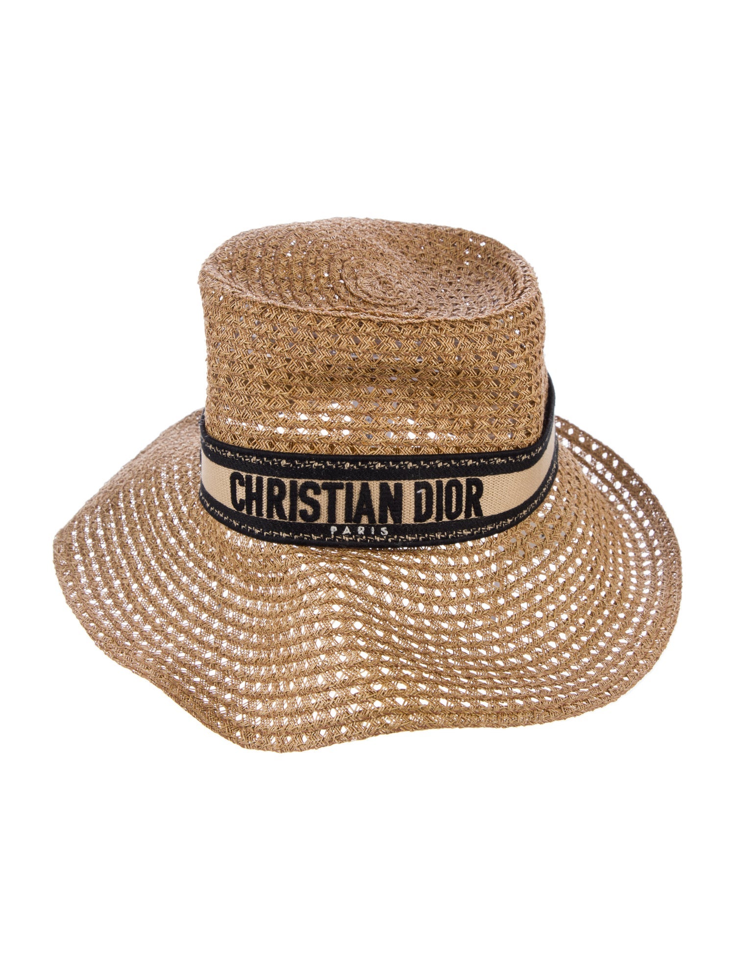 Christian Dior Paper Embroidered Wide Brim Sun Hat