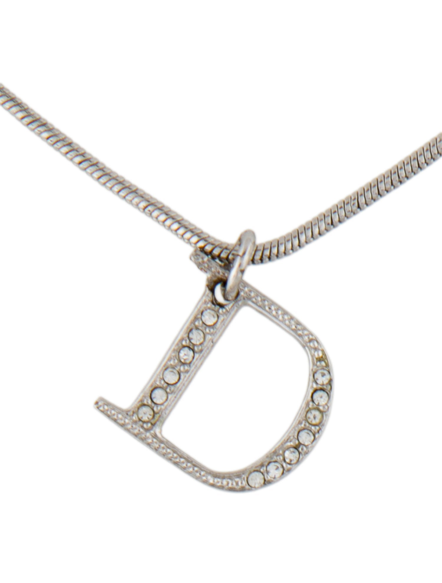 Christian Dior Vintage 'D' Pendant Necklace