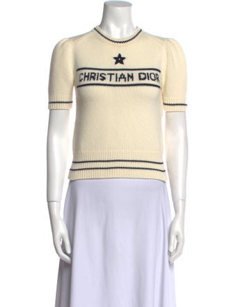 Christian Dior Virgin Wool Graphic Print Sweater