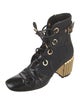 Christian Dior Canvas Lace-Up Boots