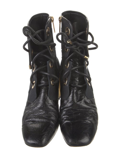 Christian Dior Canvas Lace-Up Boots