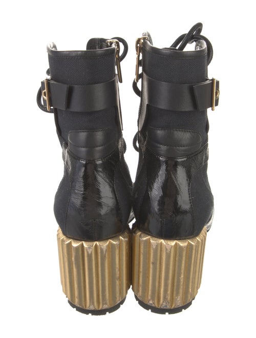 Christian Dior Canvas Lace-Up Boots