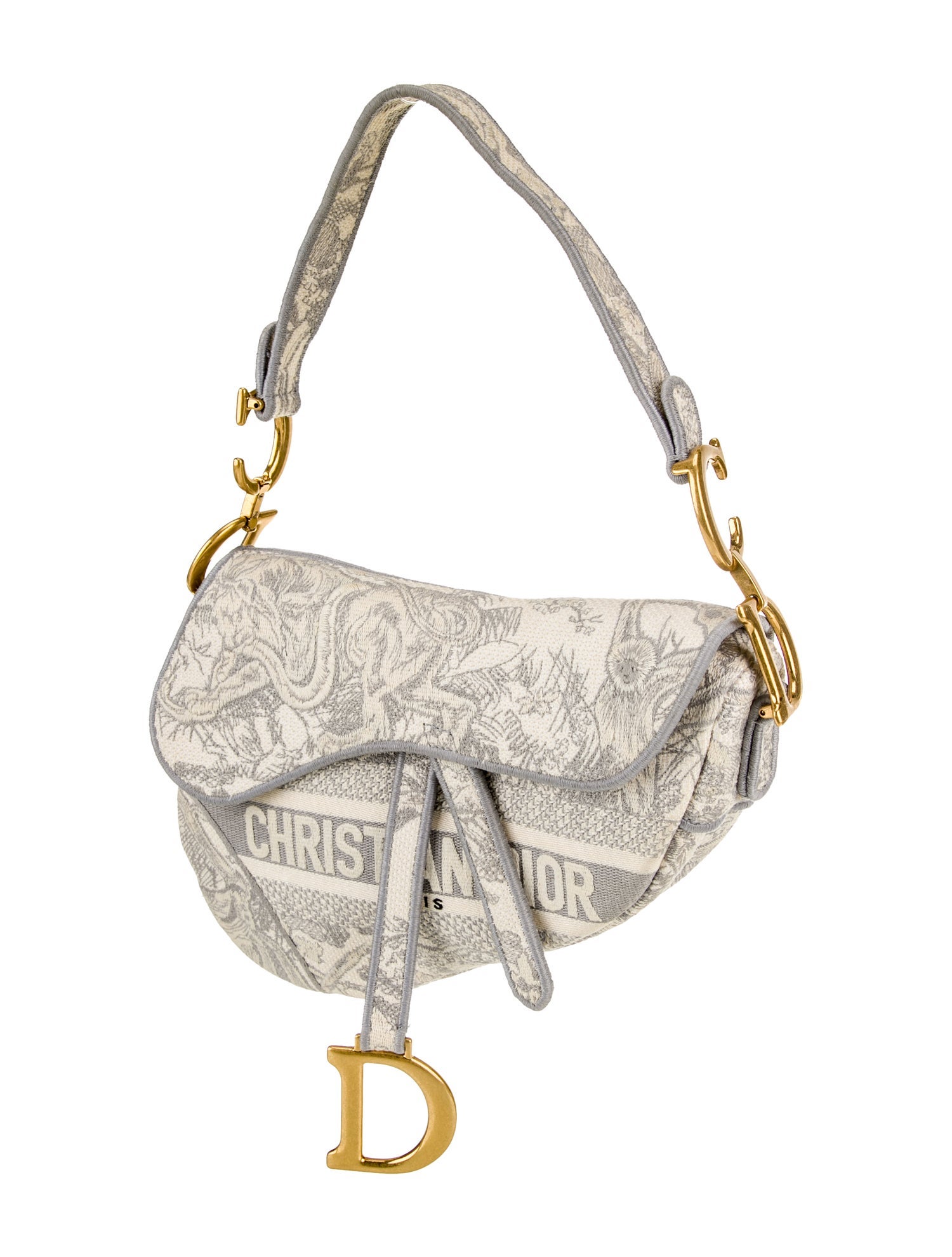Christian Dior Canvas Shoulder Bag - Grey Shoulder Bags, Handbags