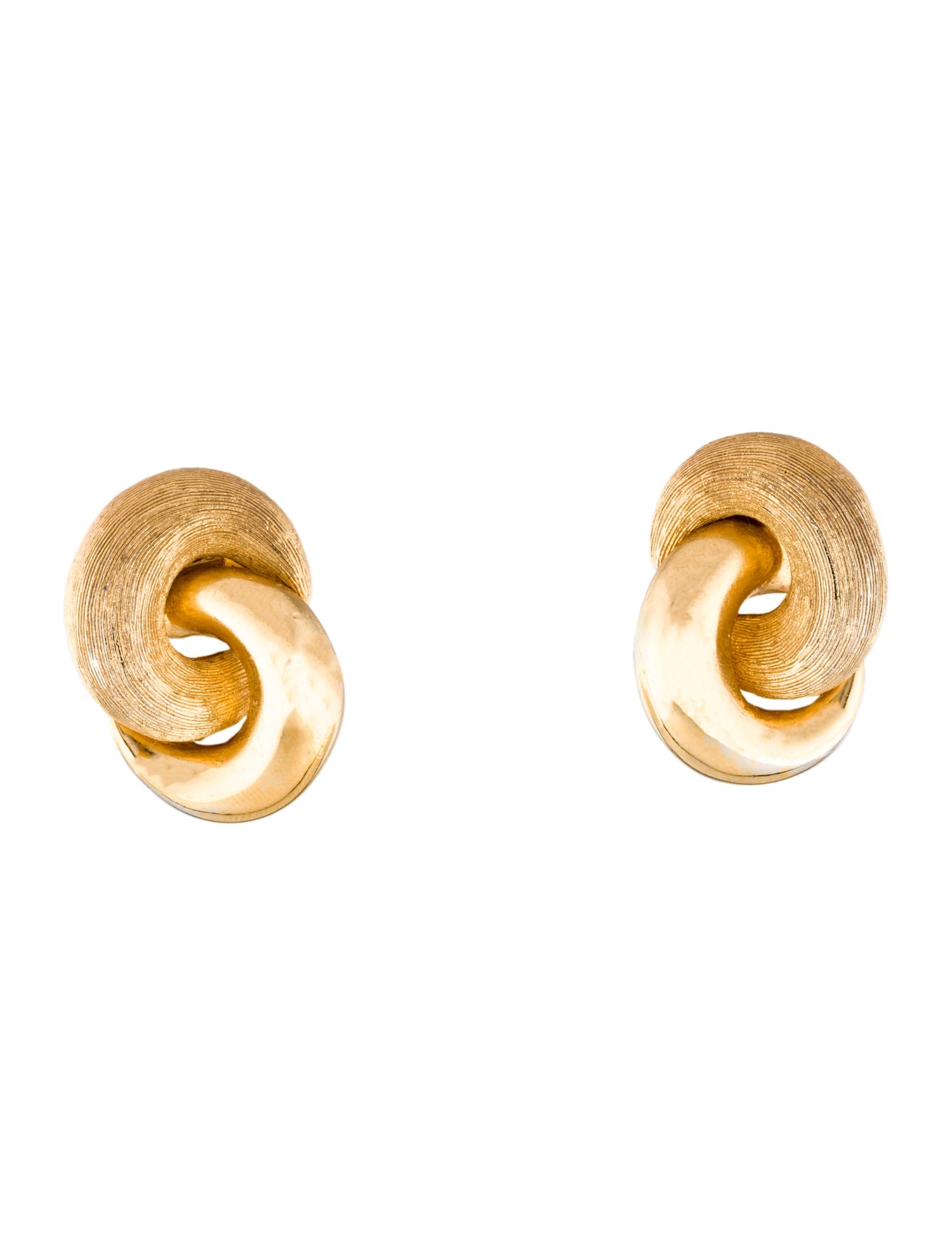Christian Dior Vintage Textured Knot Clip-On Earrings