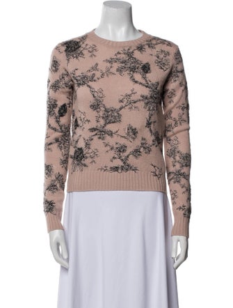 Christian Dior Cashmere Floral Print Sweater