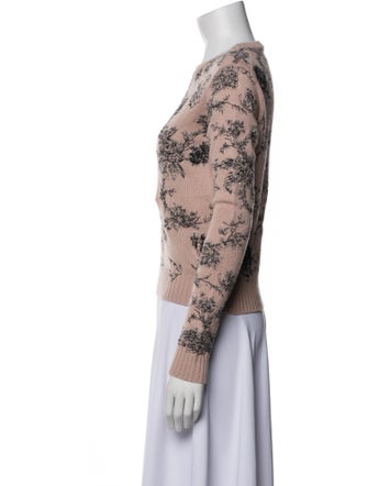 Christian Dior Cashmere Floral Print Sweater