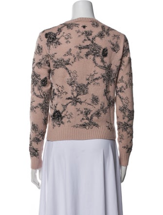 Christian Dior Cashmere Floral Print Sweater