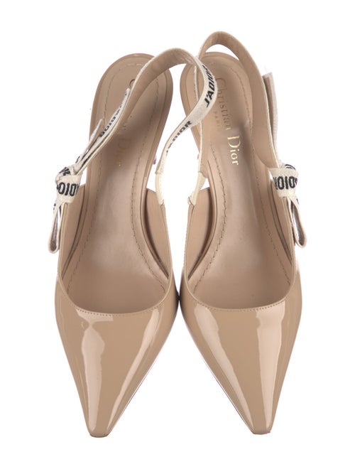 Christian Dior Patent Leather Graphic Print Slingback Pumps