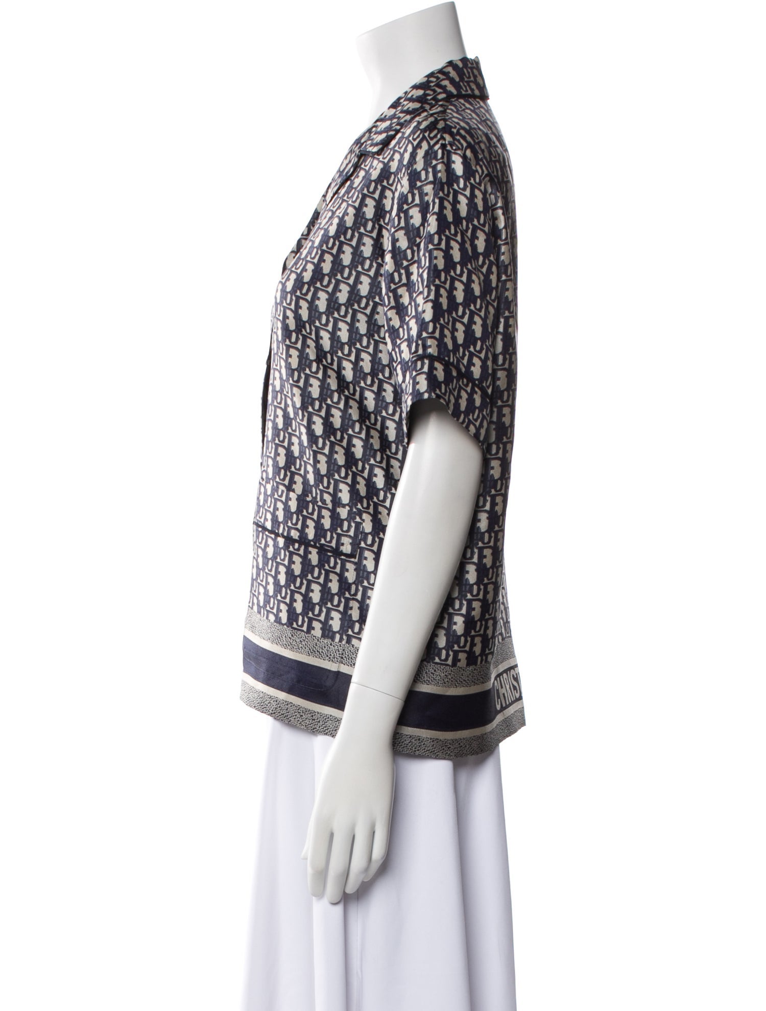 Christian Dior Silk Printed Button-Up Top