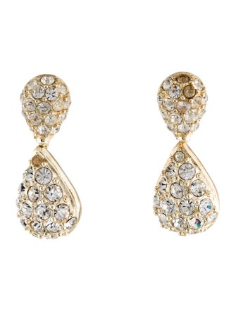 Christian Dior Vintage Crystal Drop Earrings