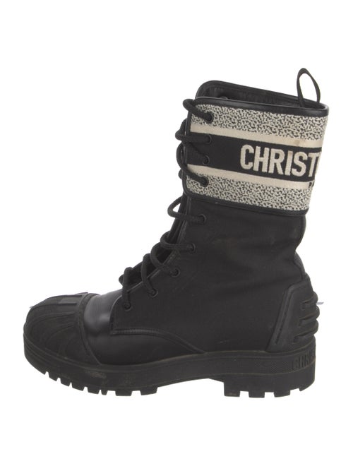 Christian Dior Canvas Patterned Combat Boots