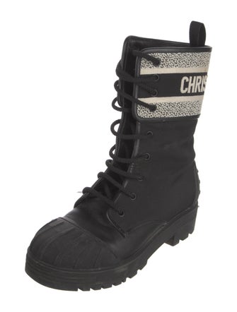 Christian Dior Canvas Patterned Combat Boots