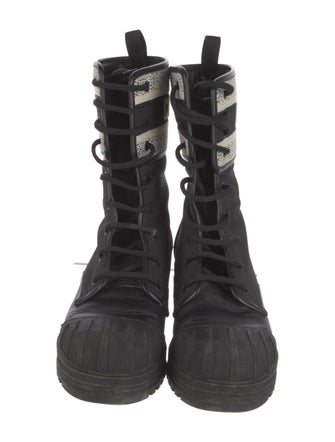 Christian Dior Canvas Patterned Combat Boots