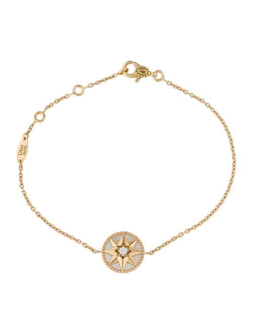Christian Dior 18K Mother of Pearl & Diamond Rose Des Vents Bracelet