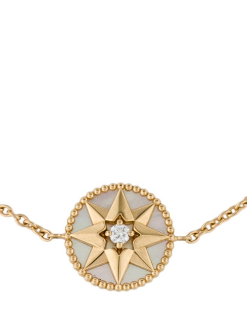 Christian Dior 18K Mother of Pearl & Diamond Rose Des Vents Bracelet