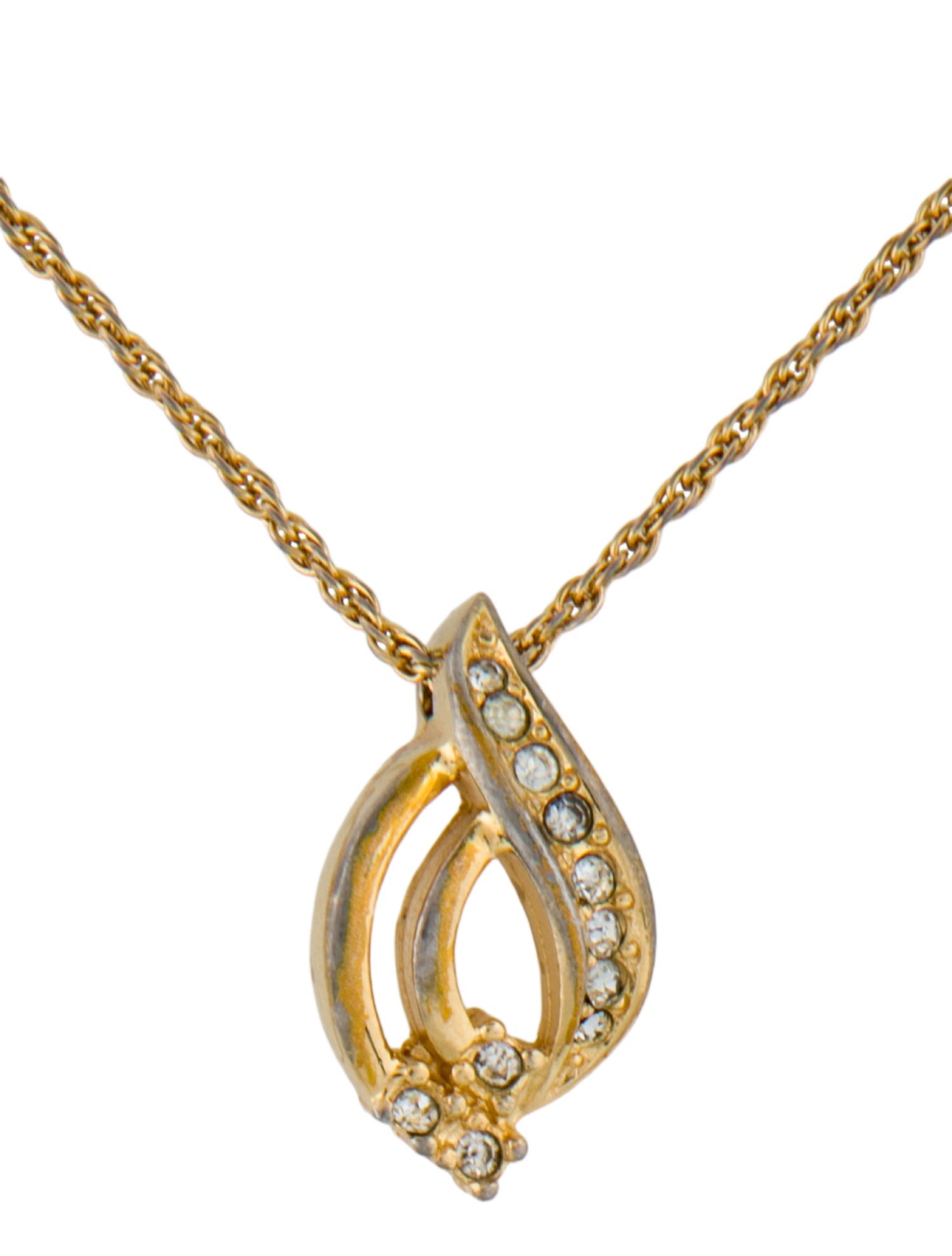 Christian Dior Vintage Crystal Pendant Necklace