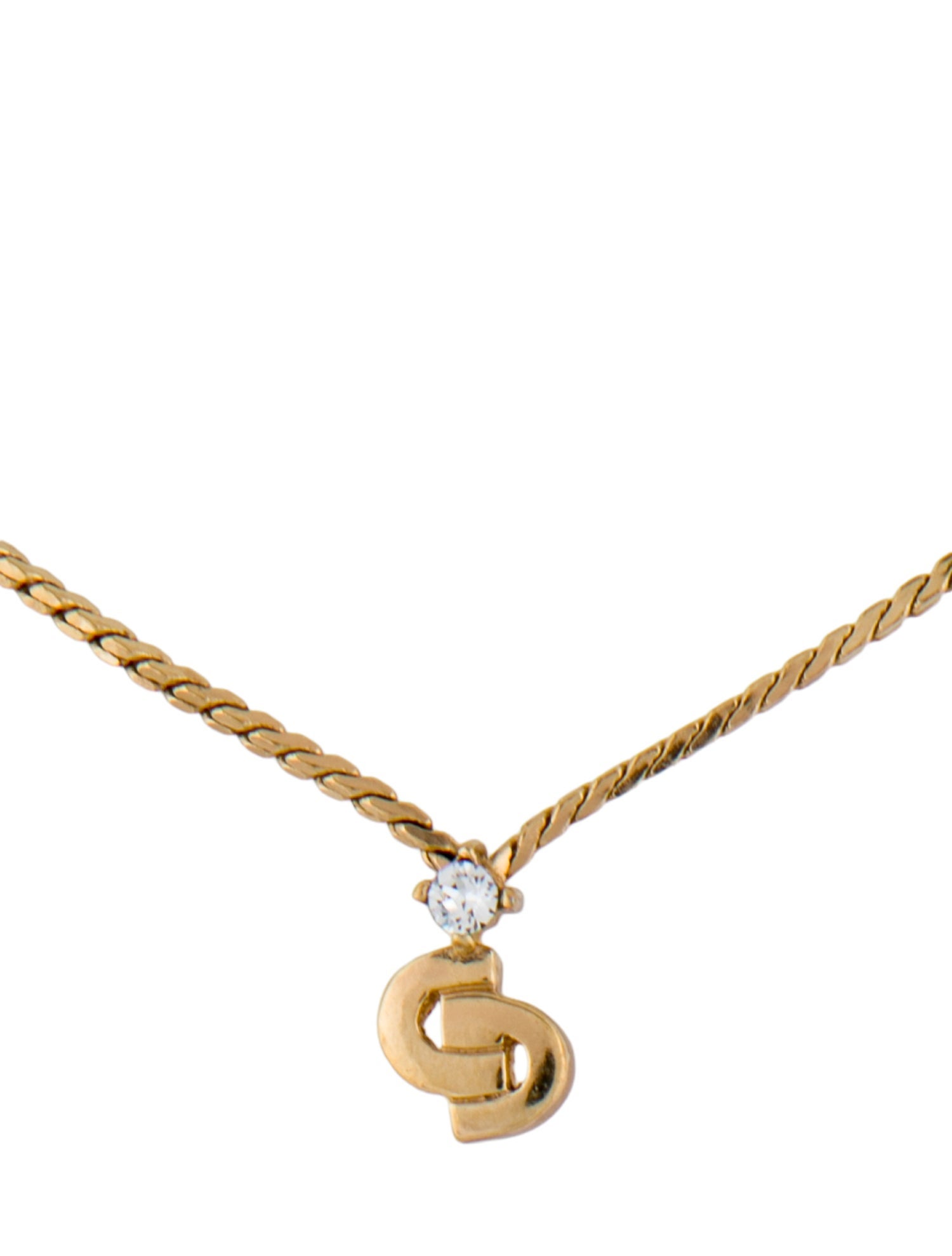 Christian Dior Vintage Crystal Pendant Necklace