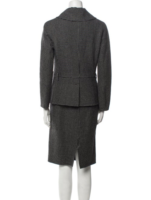 Christian Dior Virgin Wool Polka Dot Print Skirt Suit