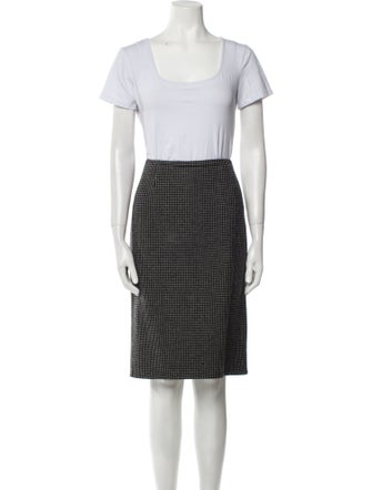 Christian Dior Virgin Wool Polka Dot Print Skirt Suit