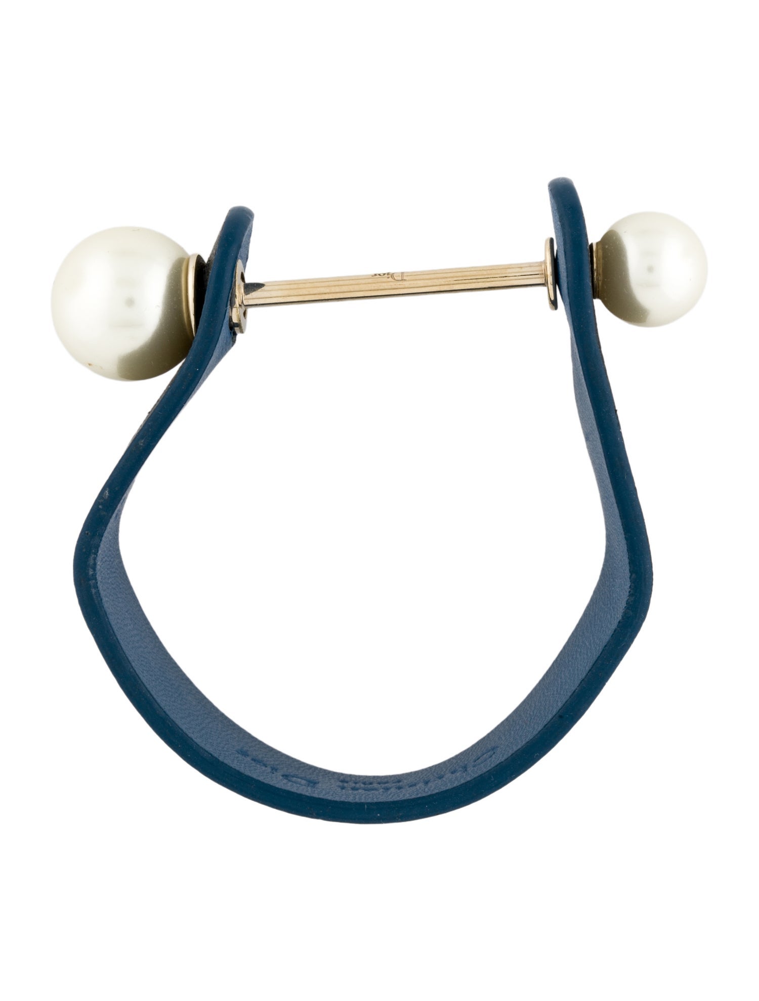 Christian Dior Faux Pearl & Leather 'Perle' Wrap Bracelet