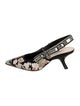 Christian Dior Floral Print Bow Accents Slingback Pumps