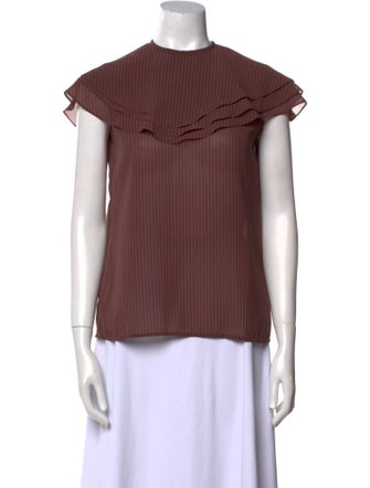 Christian Dior Crew Neck Short Sleeve Blouse
