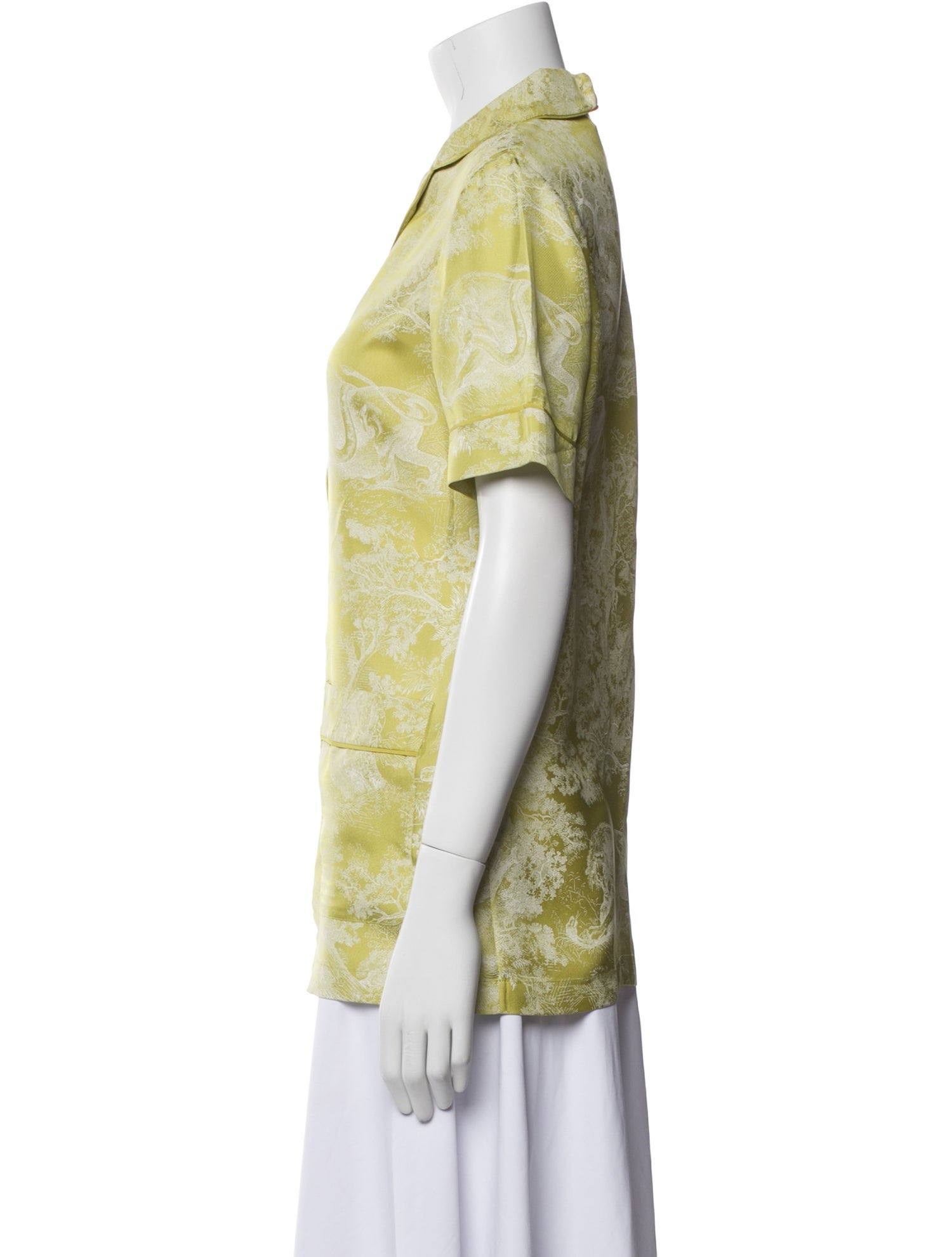 Christian Dior Silk Printed Button-Up Top